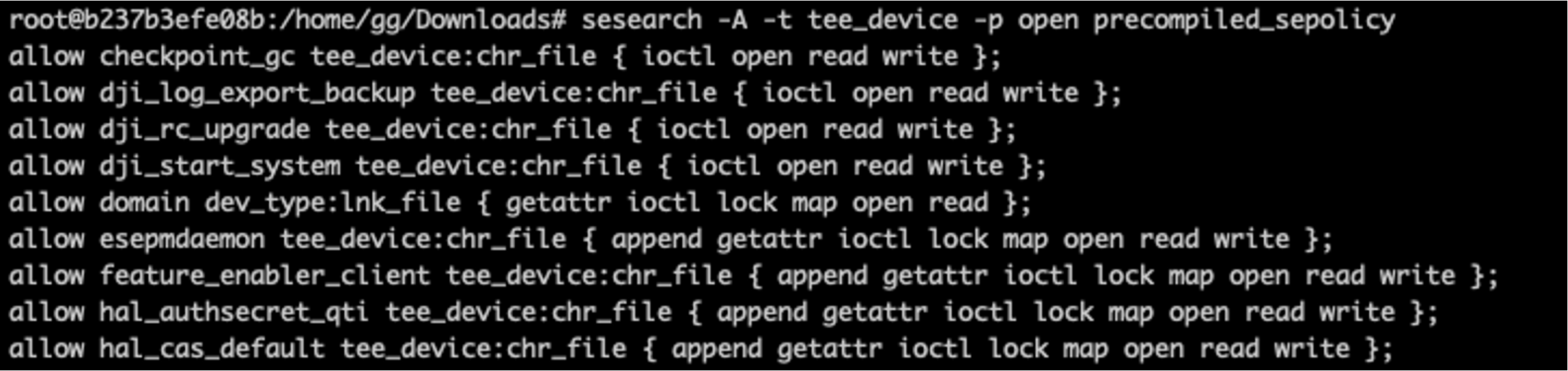 SELinux policy in RC Plus