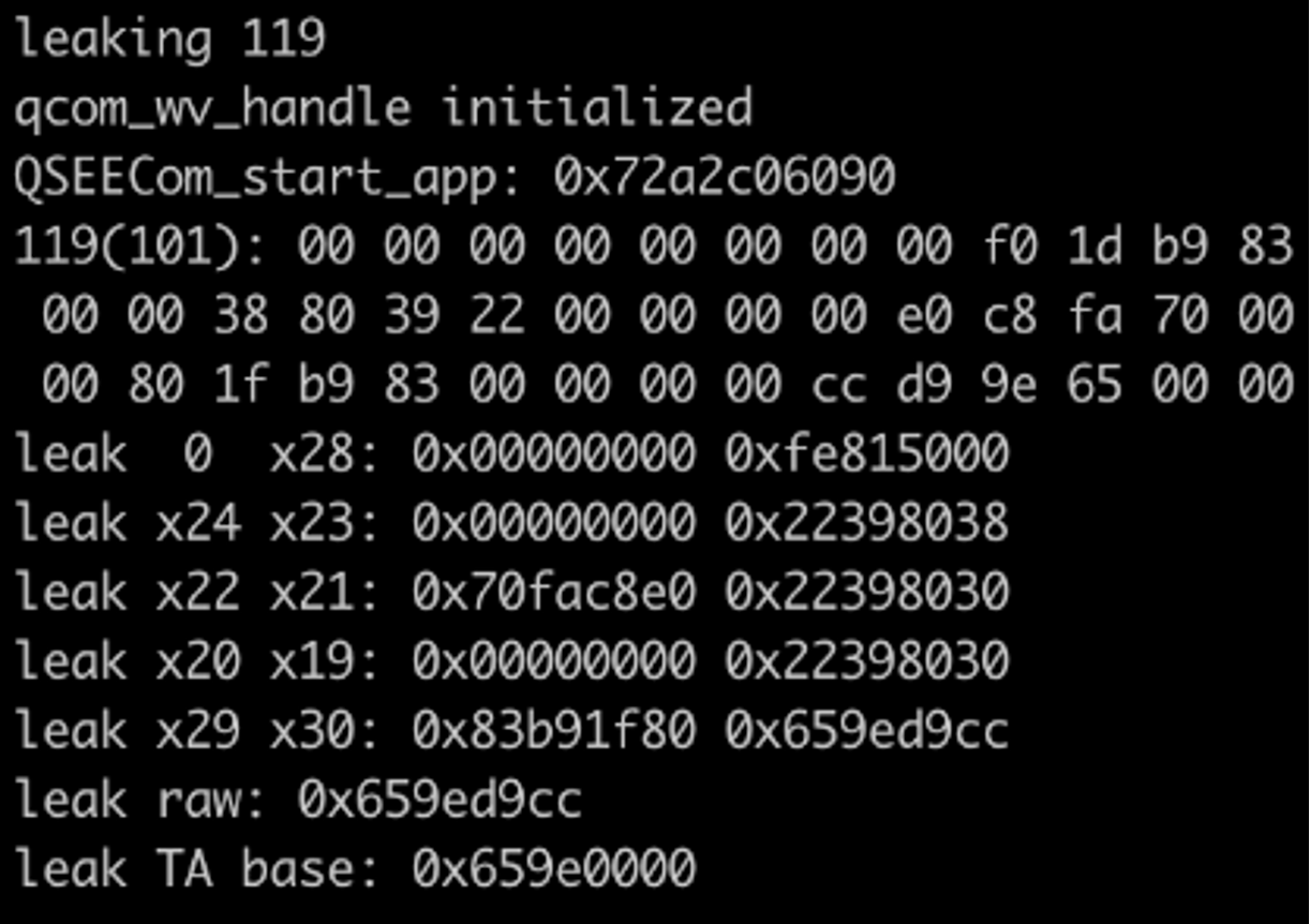 Leaked TA base address