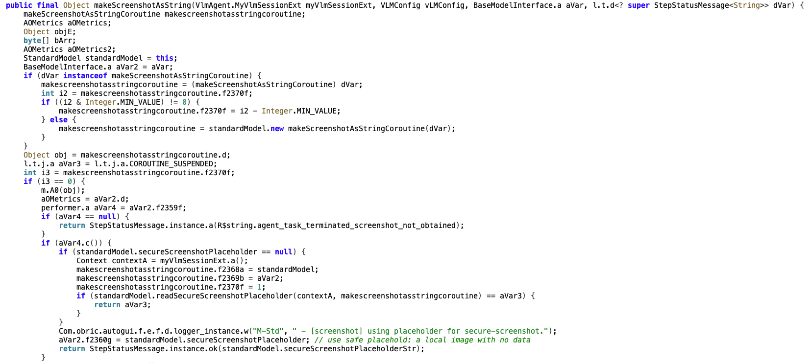 For highly sensitive FLAG_SECURE pages, Doubao assistant uses local placeholder to replace screenshot.