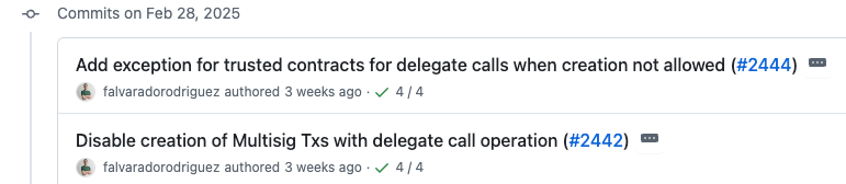 new commits in safe-transaction-service restricting delegate call