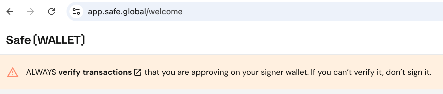New warnings added to the Safe frontend