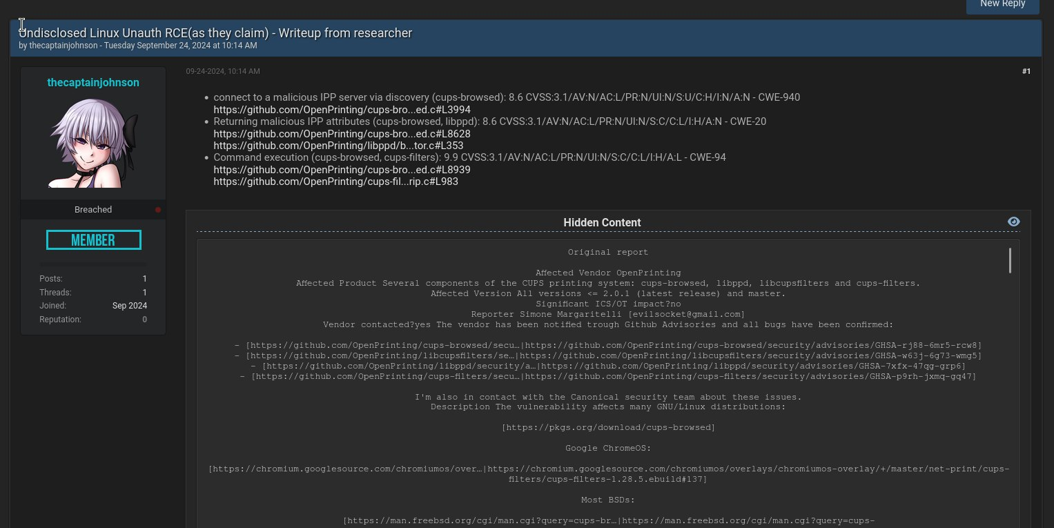 Leak of Simone’s vulnerability report and exploit on the BreachForums